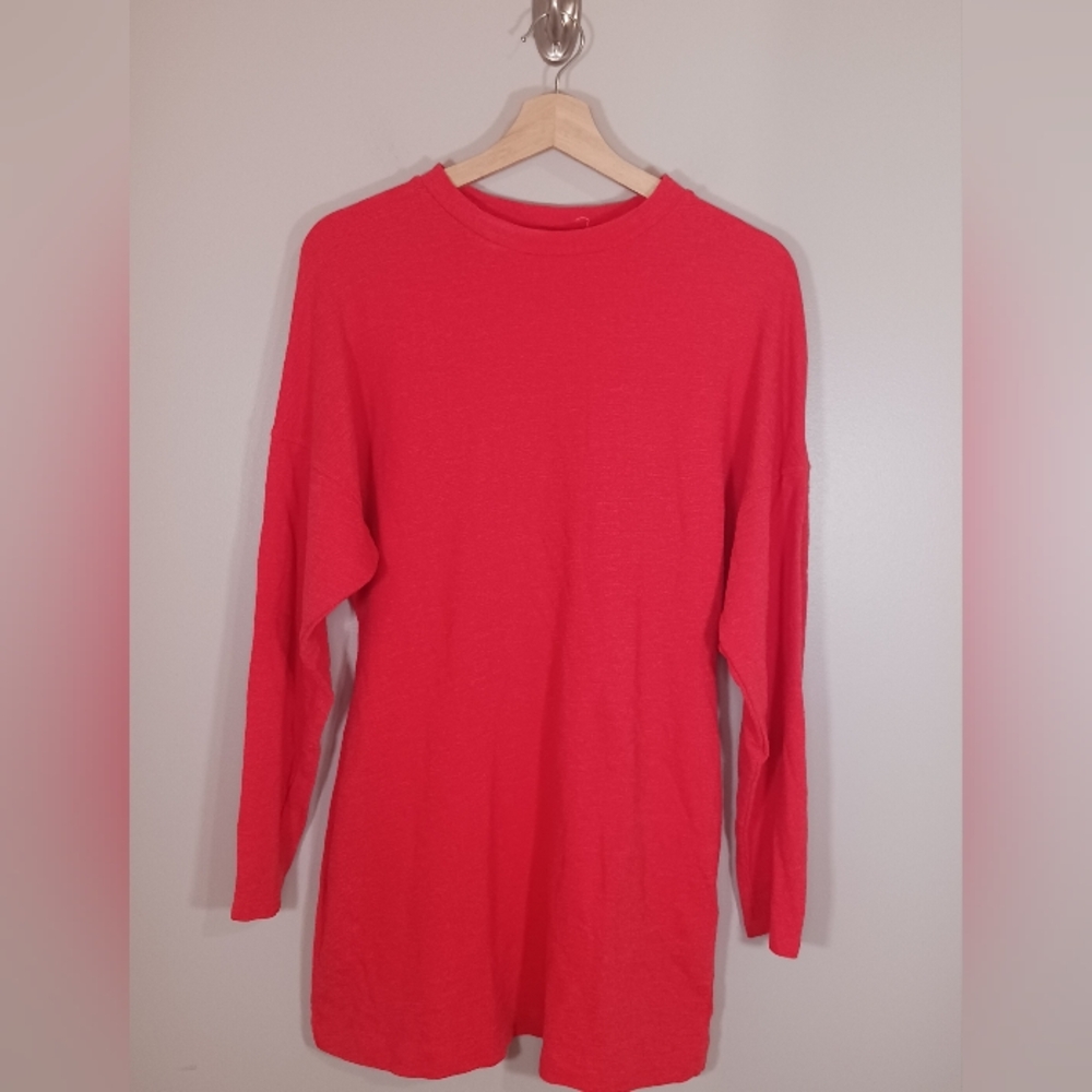 Free People‎ Beach Lagenlook Cotton Blend Pullover Orange Women's Top Size S